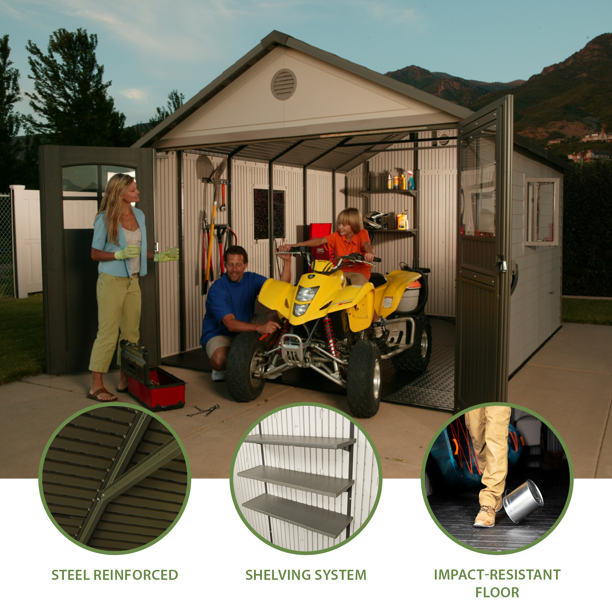 Lifetime 11 Ft. X 11 Ft. Outdoor Storage Shed – 60187 detail