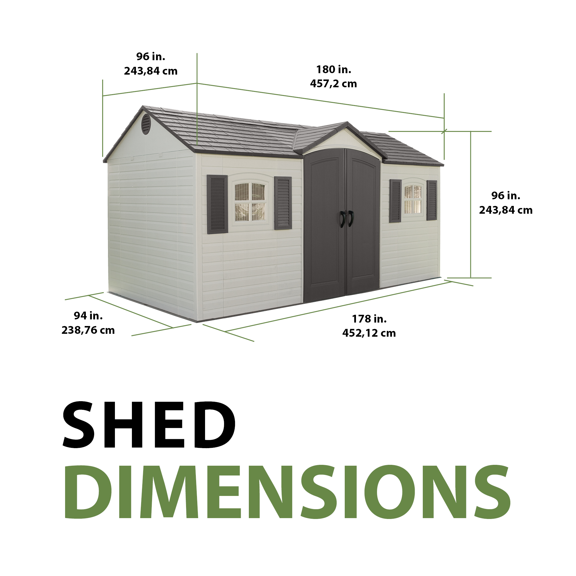 Lifetime 15 Ft. X 8 Ft. Outdoor Storage Shed – 6446