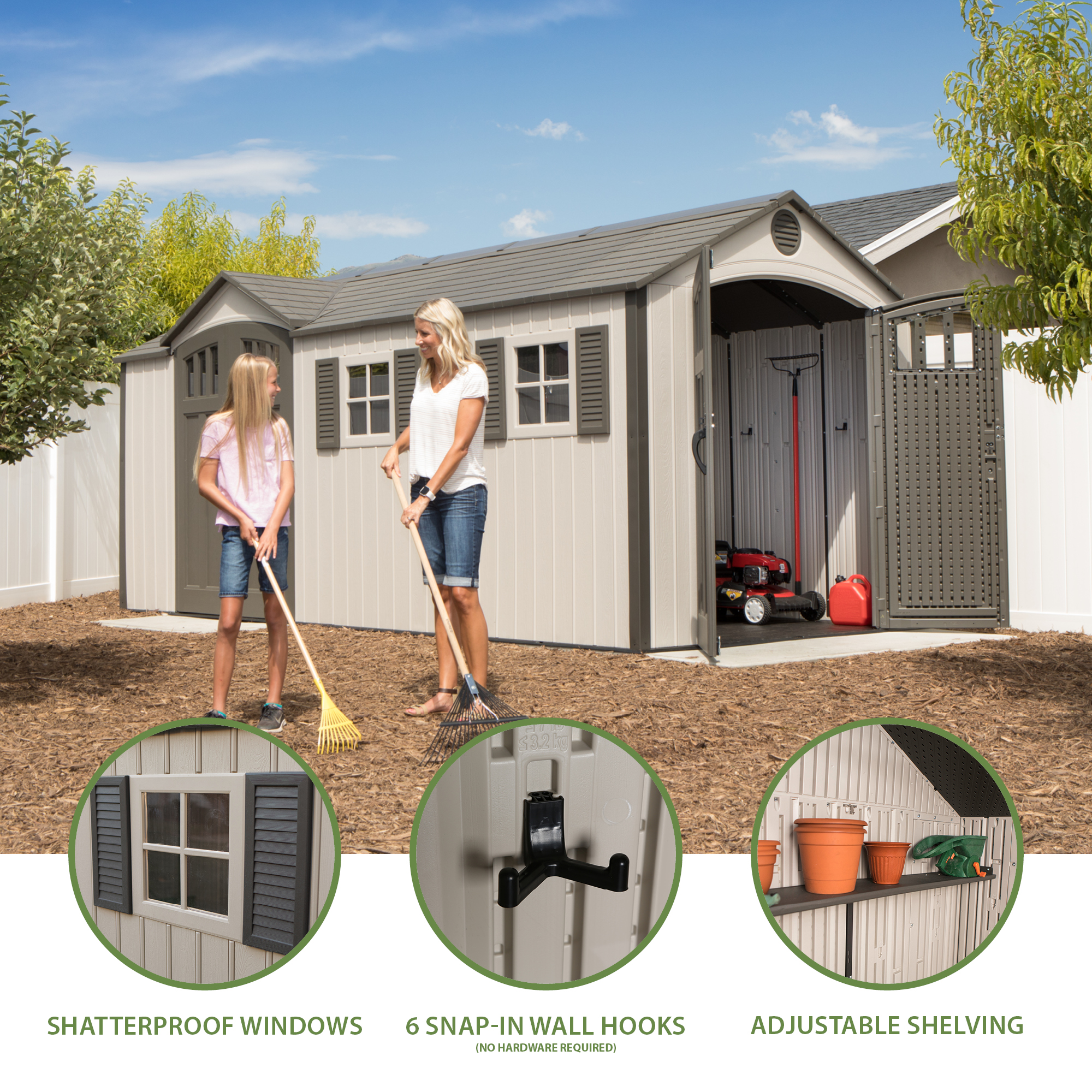 Lifetime 17.5 Ft. x 8 Ft. Outdoor Storage Shed