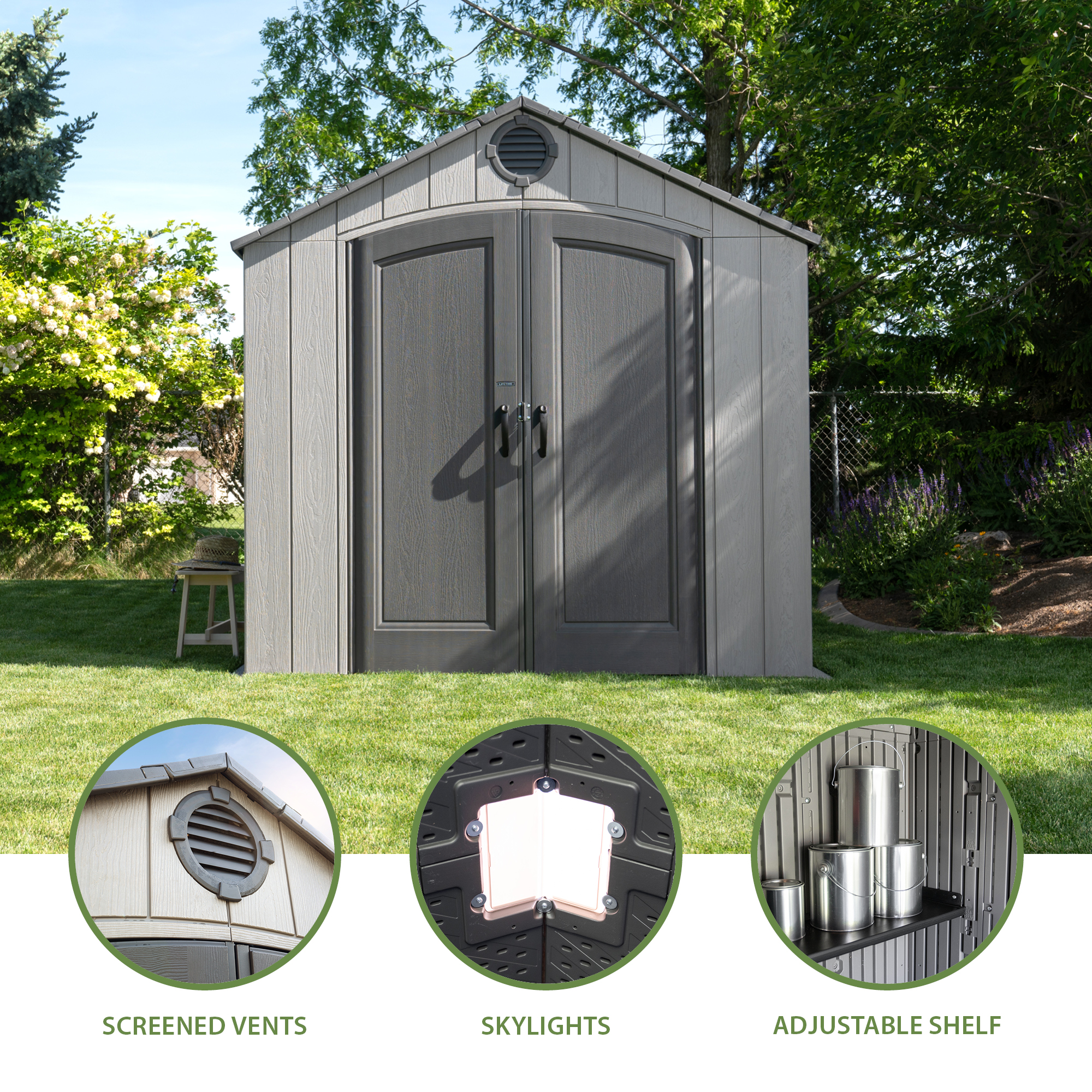 Lifetime 8 Ft. X 10 Ft. Outdoor Storage Shed – 60356